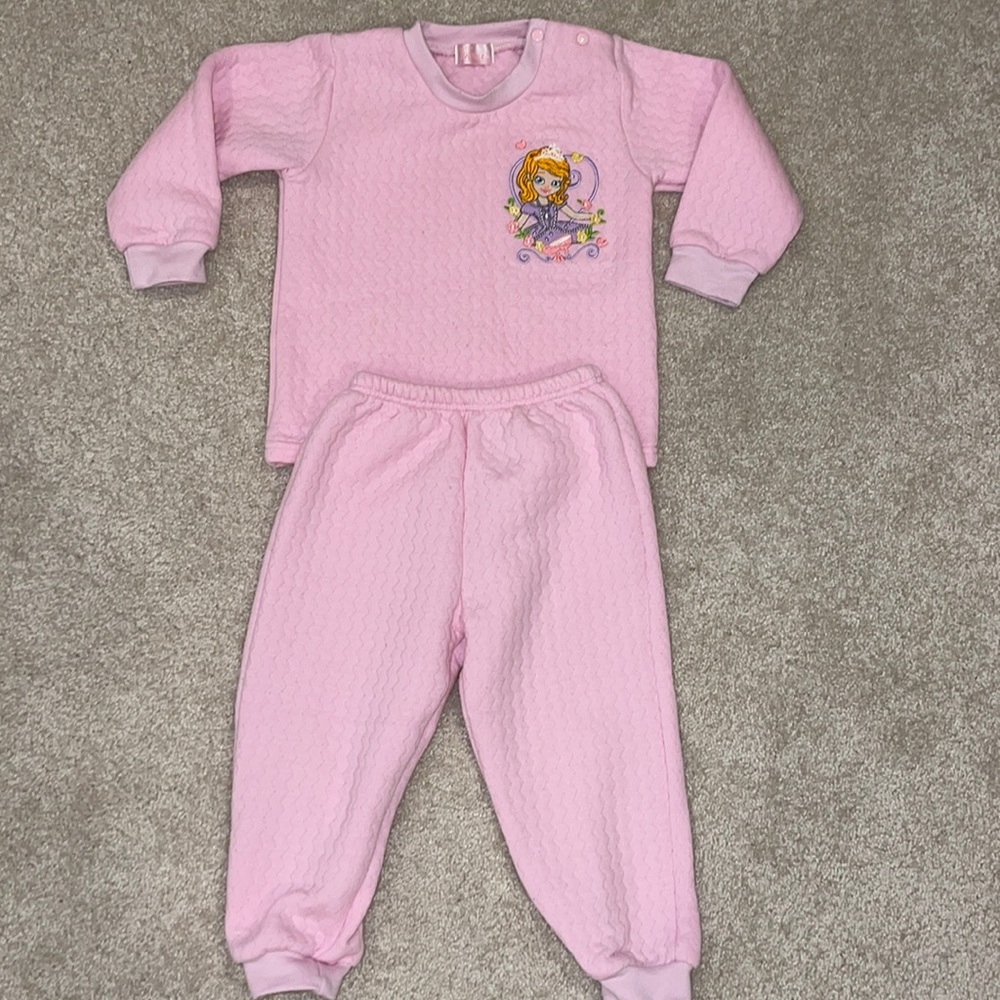 Sofia the First pink pajamas set for toddler girl